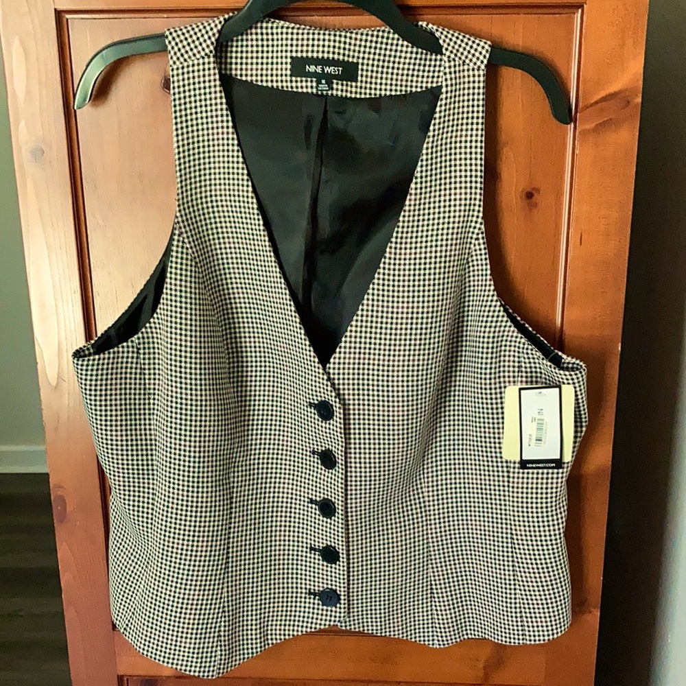 Nine West plaid vest